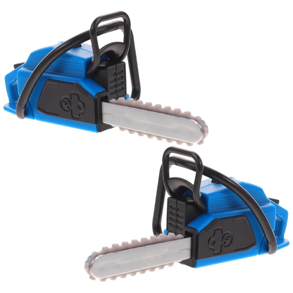 BESTYASH 2Pcs Portable Chainsaw Prop Blue PVC Indoor and Outdoor Use Garden Decor