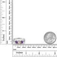 thumbnail image 4 of Gem Stone King 1.72 Ct Oval Peach Morganite Purple Amethyst 925 Sterling Silver Moissanite Ring (Size 8), 4 of 4