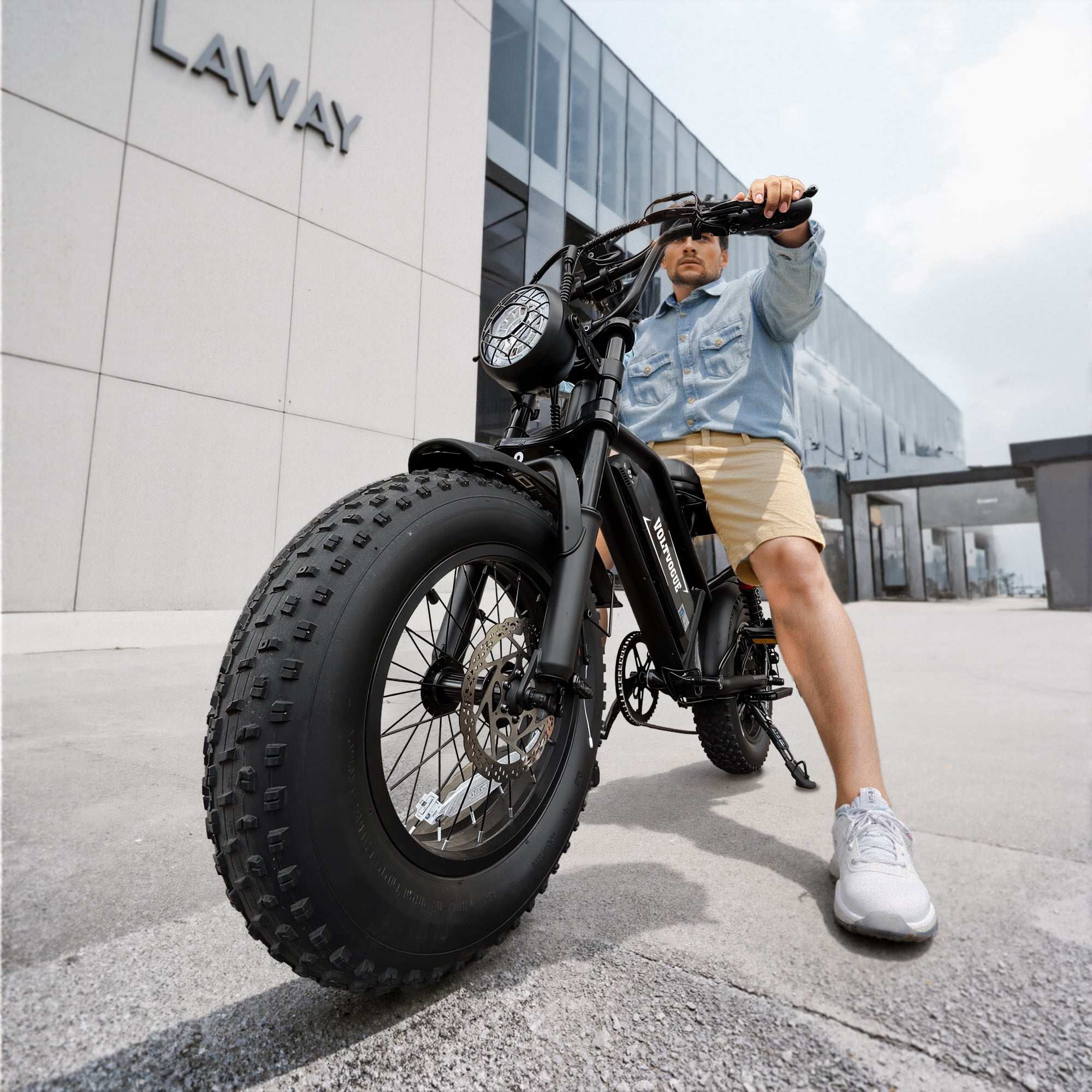 VOLTVOGUE VV-16 Adult Electric Bike, 16" Fat Tire Ebike, 48V 15.6Ah 748Wh Lithium Battery, 750W Motor, Full Suspension All-Terrain E-Bike with App Control, Recommended Age 16+ UL2849