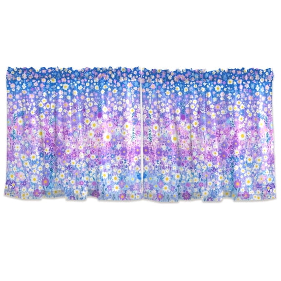 Dream Garden Tier Curtains for Kitchen 57x24 Inch Semi Sheer Light Filtering Half Window Curtains 2 Panels