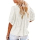 thumbnail image 4 of Sunloudy Blusa informal para mujer, cuello en V, manga acampanada, textura de flores, botones, camisa suelta con volantes para damas Sunloudy  S M L XL XXL, 4 of 6