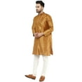 thumbnail image 5 of SKAVIJ Kurta Pajama Set for Men Art Silk Party Wear Dress Blue L, 5 of 6