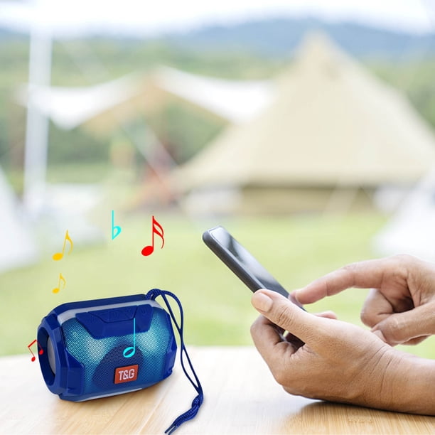 Altavoz portátil Bluetooth inalámbrico que no deja pasar el agua con LED de color luminoso para exteriores, radio inalámbrica.