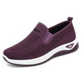 thumbnail image 5 of CQONEPT Walking Tennis Shoes for Womens Knit Slip on Breathable Mesh Sneakers Comfortable Sneaker Elastic Sock Slip On Lightweight Non-Slip Fall Shoes Size 7 Purple, 5 of 8