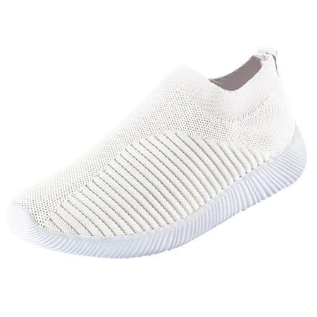 

Ediodpoh Women Outdoor Mesh Shoes Casual Slip on Comfortable Soles Running Sports Shoes Sneakers for Women White 6(36)