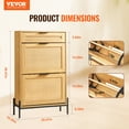 thumbnail image 2 of VEVOR Rattan Shoe Cabinet Shoe Organizer with 2 Flip Drawers & 1 Slide Drawer, 2 of 9