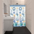 thumbnail image 4 of Narrow Size 36x72 RV Shower Curtain Set with Hooks Starfish Shell Bathroom Curtain Navy Blue Washable Water Repellent Fabric Bath Curtain for Home Bathtubs Decoration, 4 of 4