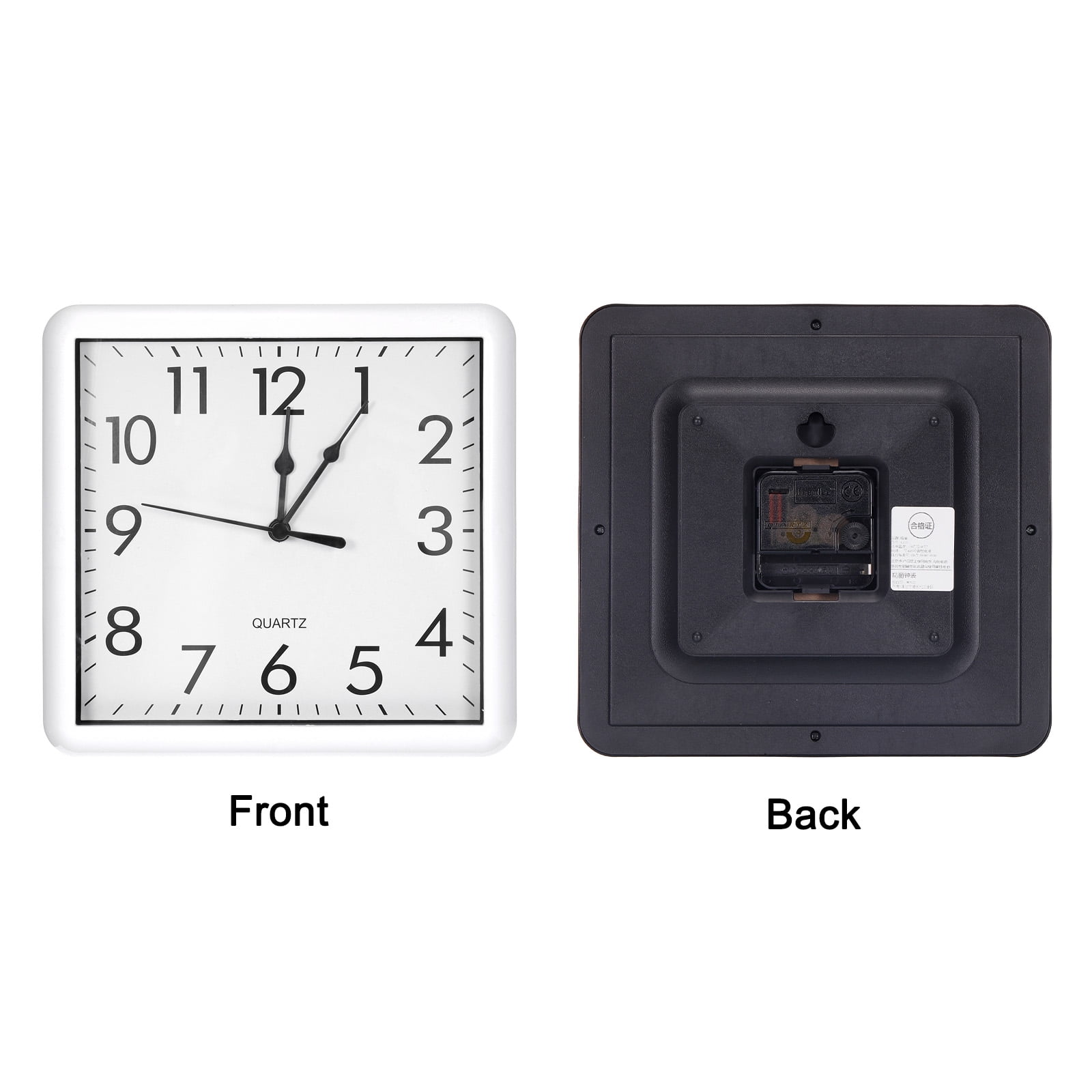 Uxcell 9x9 inch Wall Clock Quartz Battery Operated Silent Non-Ticking Square Wall Clocks White
