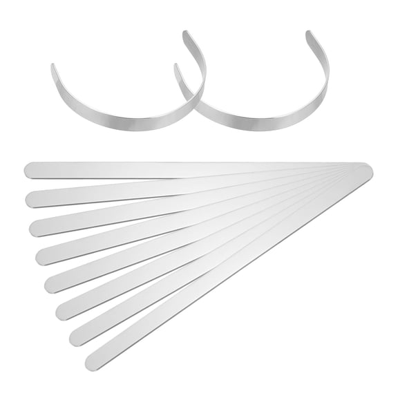 Uxcell 10Pack Bracelet Blanks, 3/8 x 6" Stainless Steel Cuff Bangle Blanks(Silver 1mm T)