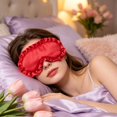 thumbnail image 2 of Krdevn Ruffled Satin Sleep Eye Mask Soft Lightweight Full Light Blocking Comfortable Eye Cover Travel Home Nap Night Sleeping Relax Sleep Aid Accessory, 2 of 7