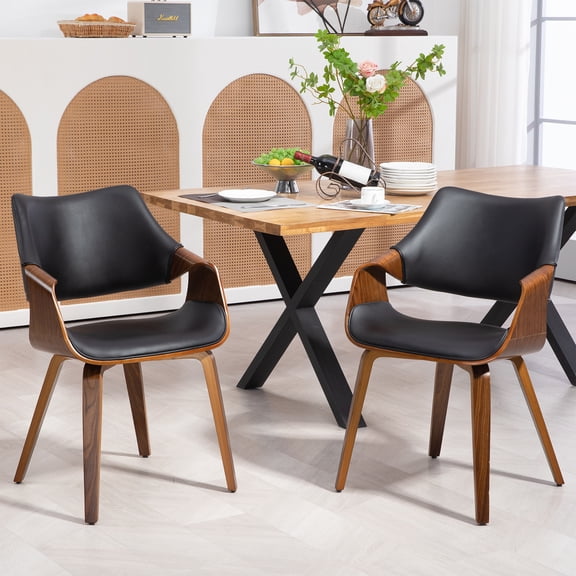 Set of 2 Beverly White Sherpa Fabric Dining Chair with Colorful Wood
