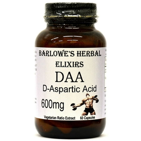 D-Aspartic Acid - DAA - 60 600mg VegiCaps - Stearate Free, Bottled in Glass! FREE SHIPPING on orders over