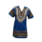 Mogul Women's African Tunic Dress Cotton Dashiki Print Traditional Hoodie Blouse Top L