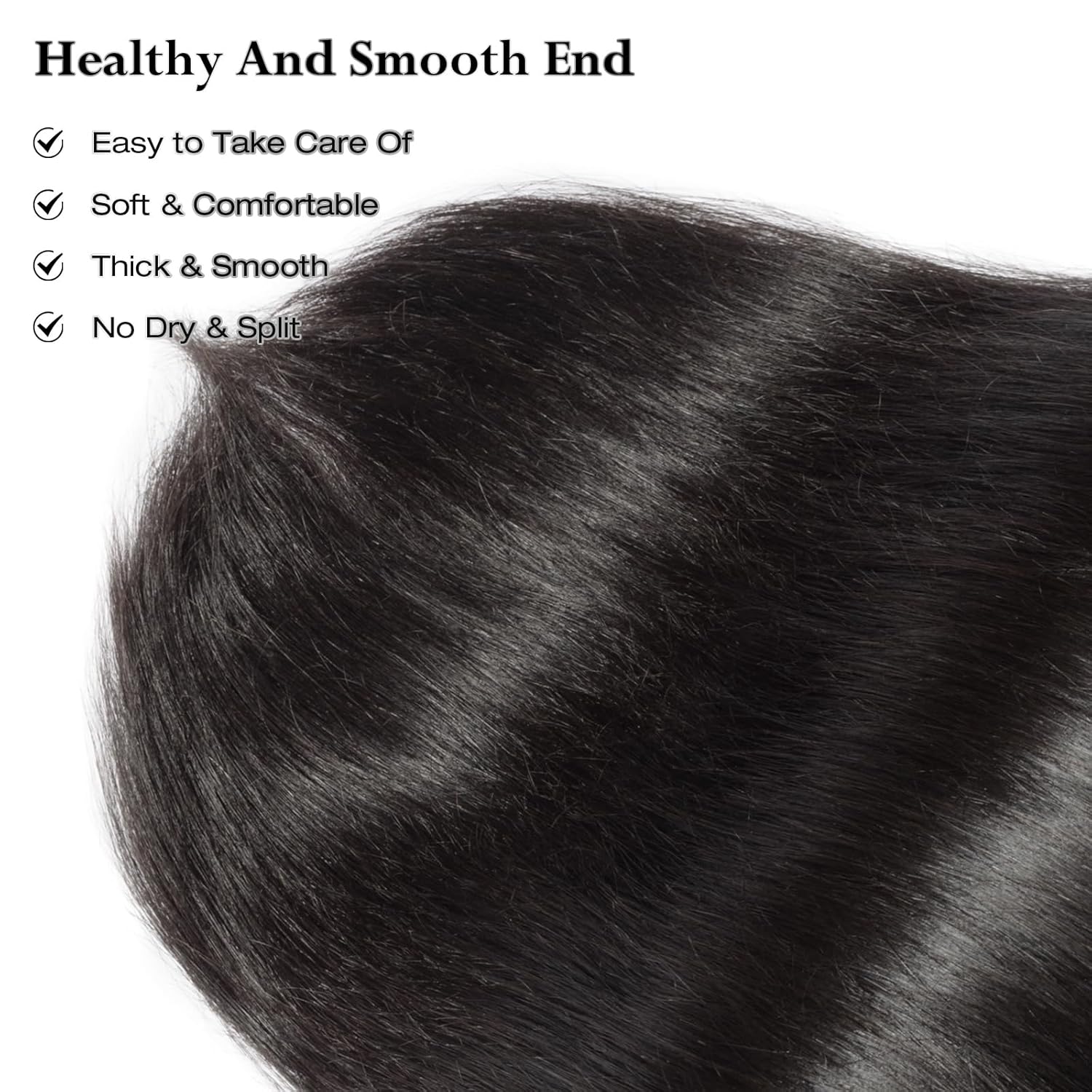 ASHINE 14 16 18 inch Raw Human Hair Bundles Straight Unprocessed for Women Natural Black 3 pcs Bundles