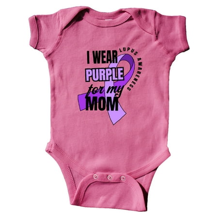 

Inktastic I Wear Purple For My Mom Lupus Awareness Gift Baby Boy or Baby Girl Bodysuit