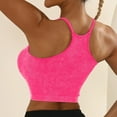 thumbnail image 2 of Women's Sports Bra Knit Padded Push Up Racerback Thin Strap Comfort Workout Yoga Fitness Top, 2 of 6