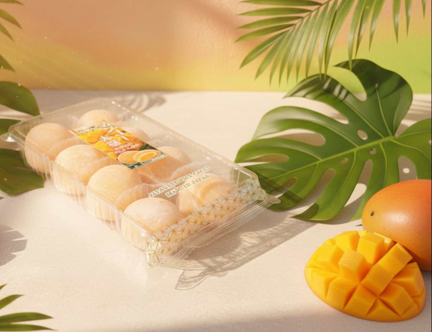 Japanese Mochi Fruit Daifuku MANGO Rice Cake 7.00 Oz / 200 g (Pack of 2)