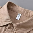 thumbnail image 4 of LIUJUNSHOP Men Casual Versatile Long Sleeve Linen Shirt Comfortable Breathable Business Relaxed Fit Brown XXL, 4 of 5