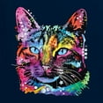 thumbnail image 2 of Cute Cat | Dean Russo Art Animal Lover Womenâ€™s Standard V-Neck Tee, Navy, Large, 2 of 6