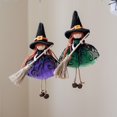 thumbnail image 3 of tasrioml Halloween Witch Doll Decor with Broom Small Witch Figurine with Gauze Skirt Kitchen Hanging Witch Ornament for Room Door Window Halloween Decor, 3 of 8