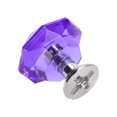 thumbnail image 5 of Elegant Diamond Dresser Knobs, Purple Glass Cabinet Handles for Home & Office Décor, Sparkling Crystal Drawer Pulls with Chrome Base, Easy Installation for Cabinets, Dressers,, 5 of 8