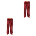 thumbnail image 4 of Pantalón largo Jumpingount de poliéster para mujer colorido informal transpirable a cuadros Rojo XXL 2piezas, 4 of 6