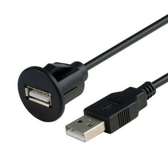 Car Dashboard Panel Mount USB 2.0 Male to Female Cable for PC Extension Cable