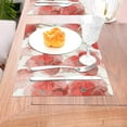 thumbnail image 5 of YFYANG Washable Heat-Resistant Placemats, 70% PVC/30% Polyester, Red Flower Oil Painting Pattern Kitchen Table Mat, 12" x 18" 4 Piece, 5 of 6