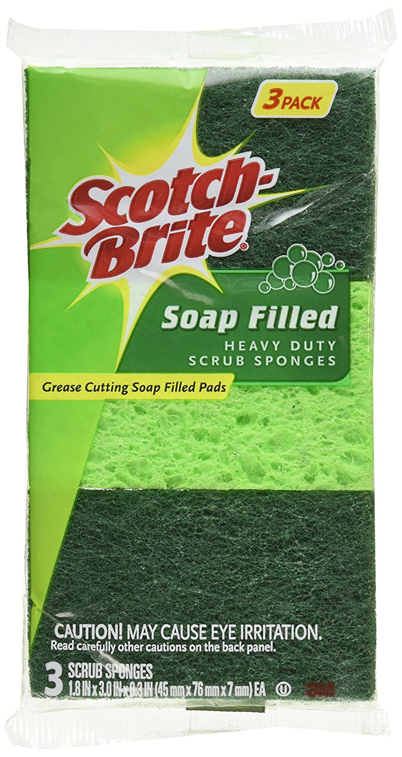 Case of 12 3 Length x 1.8 Width x 0.3 Thick 3M 70070935203 Scotch-Brite Rescue No Rust Soap Pad 300 3-Pack 3 Length x 1.8 Width x 0.3 Thick,