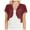 Wine, variant on BODOAO Women's Cardigan Bolero Shrug Ruffle Short Sleeve Open Front Loose Sheer Jackets for Tops European and American New Ladies Chiffon Sleeve Short Sleeve Cardigan Beige L