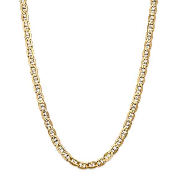 14K Yellow Gold chain Anchor 26 in 7 mm 7mm Concave