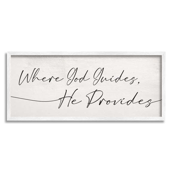 Stupell Industries Where God Guides He Provides Soft Spiritual Proverb, 13 x 30, Designed by Daphne Polselli