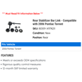 thumbnail image 2 of Rear Stabilizer Bar Link - Compatible with 2006 Pontiac Torrent, 2 of 2