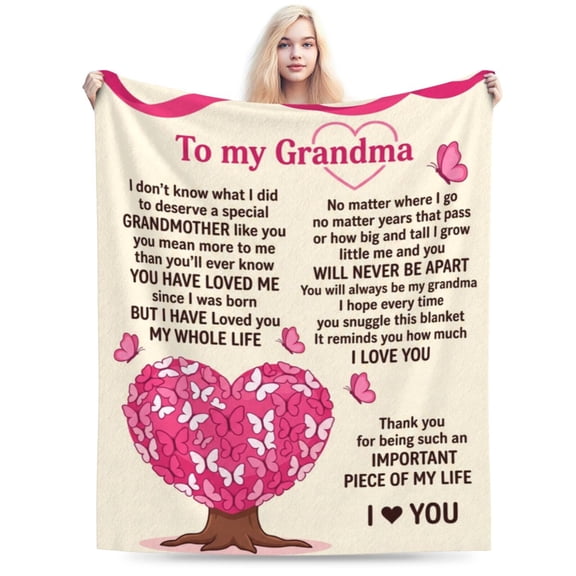 Grandma Gifts, Birthday Gifts for Grandma, Great Grandmother Mothers Day Christmas Birthday Flannel Throw Blanket, Grandmom Nana Gift 50x40