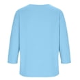 thumbnail image 4 of Aofany Women's Casual 3/4 Sleeve Length T-Shirts Tunic Tops V Neck Loose Fit Basic Tee Solid Color Blouse for Work Daily, 4 of 5