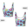 thumbnail image 5 of Fotbe Donuts Pattern Womens' Sports Bra Longline Wirefree Padded with Medium Support Sports Moisture-Wicking Workou Vest,Tank Top-Large, 5 of 7