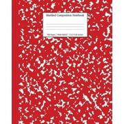 YOUNG DREAMERS PRESS School Essentials: Marbled Composition Notebook: Red Marble Wide Ruled Paper Subject Book (Paperback)