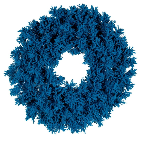 Vickerman 24" Flocked Turquoise Fir Artificial Wreath, Unlit.