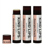 Kind Lips Lip Balm,  Nourishing Soothing Lip Moisturizer  for Dry Cracked Chapped  Lips, Made in Usa  With 100% Natural USDA  Organic Ingredients, Georgia Peach  Scent, 0.15 Ounce (Pack  of 3)