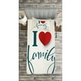 thumbnail image 3 of Ambesonne Modern Quilted Bedspread Set 2 Pcs, Love and Family Heart, Twin Size, Slate Blue Red White, 3 of 3