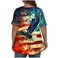 thumbnail image 4 of HADST Women Tops Fourth of July Print T-Shirts Summer Short Sleeve Plus Size Fashion Relaxed Fit Blouses XL-5XL, 4 of 5