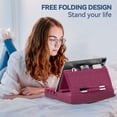 thumbnail image 3 of KDD Tablet Pillow Stand, iPad Tablet Stand Foldable Adjustable with Storage Bag & Stylus Mount, for Desk Bed Couch and Lap, Purple, 3 of 9