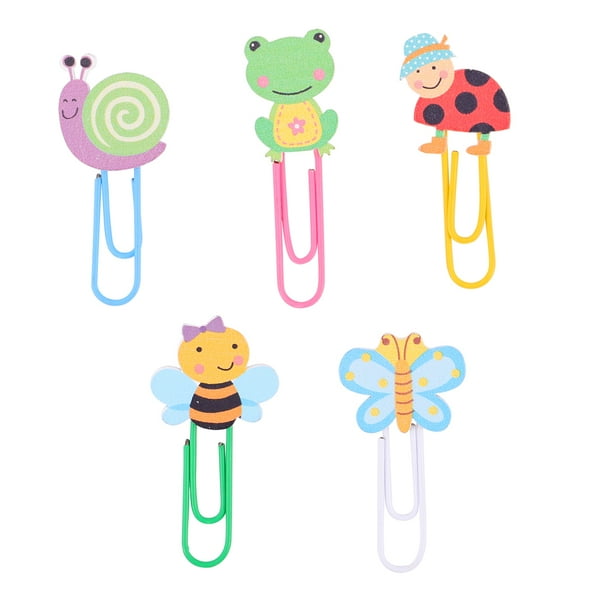 50 clips de madera con forma de animal para papel decorativo, para el hogar, la escuela y la oficina (1 paquete incluye 5 unidades).