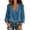 Blue, variant on Womens 3/4 Length Puff Sleeve Tops V-Neck Ruffle Loose Casual Tunic Shirts Solid Lightweight Flowy Summer Fall Beach Vacation Shirts