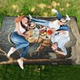 thumbnail image 6 of Extra Large Picnic Beach Blanket Waterproof Sand Proof Portable Outdoor Mat Winter Snowman 60x80, 6 of 9
