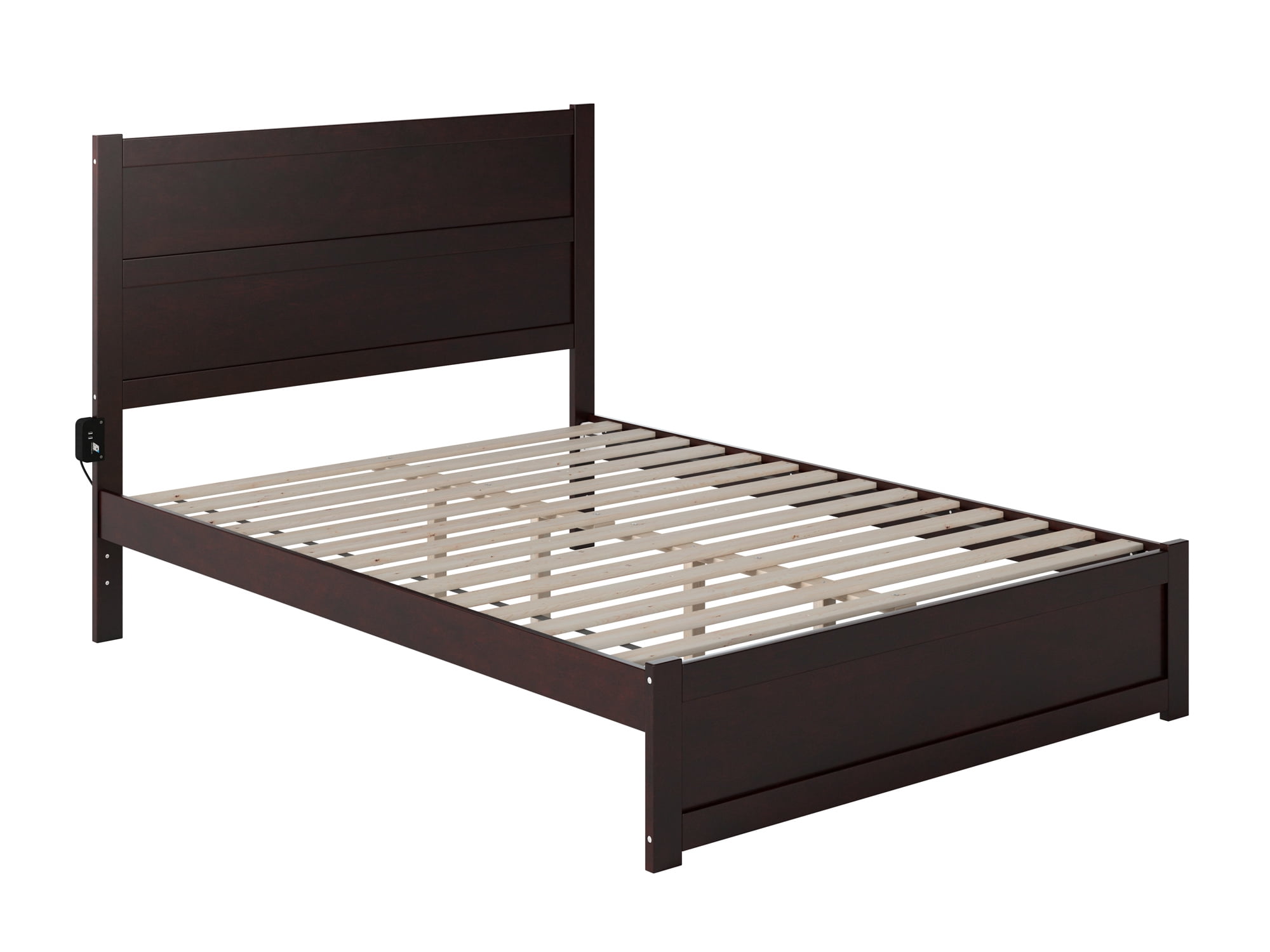 AFI NoHo 14" Queen Wood Platform Bed with Modern Panel Headboard and Footboard, Espresso