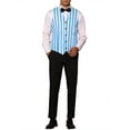 thumbnail image 2 of INSPIRE CHIC Business Vest for Men's Slim Fit V Neck Sleeveless Striped Prints Waistcoat M Blue, 2 of 5