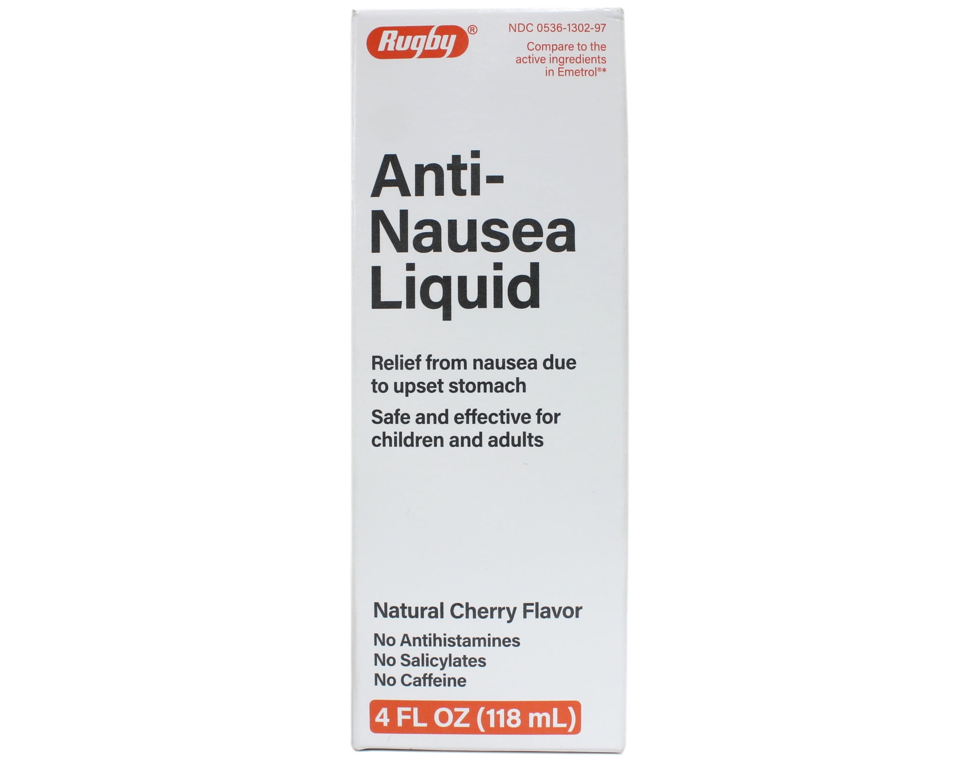 Rugby Anti Nausea Liquid 4 Fl Oz Natural Cherry Flavor