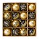 thumbnail image 1 of 16 piezas de adornos de bolas navideñas colgantes para manualidades, regalos de fiesta decorativos oro negro, 1 of 9