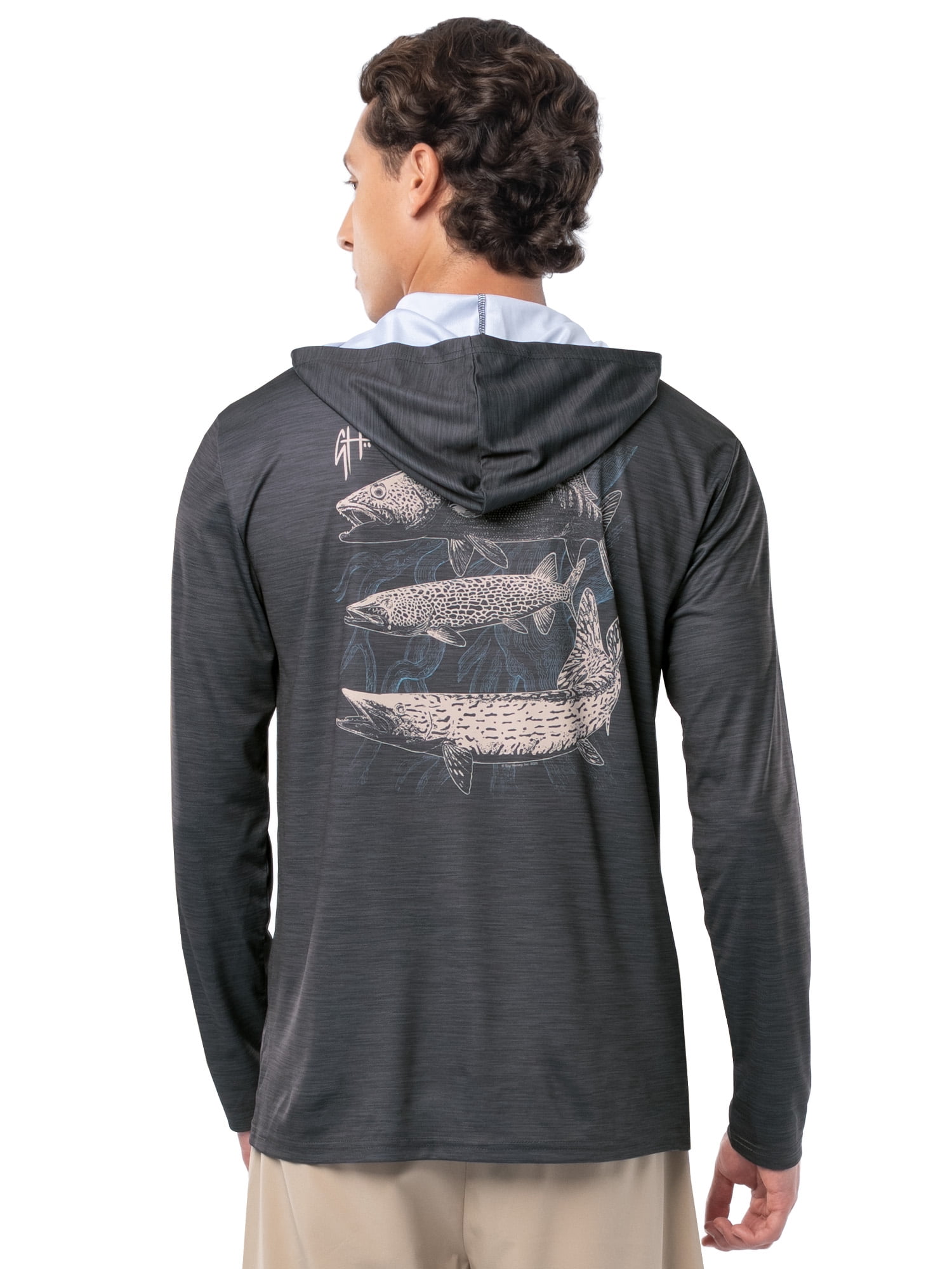 GH BY GUY HARVEY Men's Long Sleeve Sun Protection Northern Three Hoodie